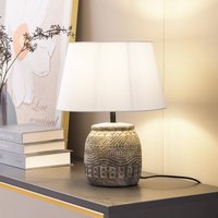 Lampa stołowa Lindby Aelith, Ø 30 cm, szara, ceramiczna, E27