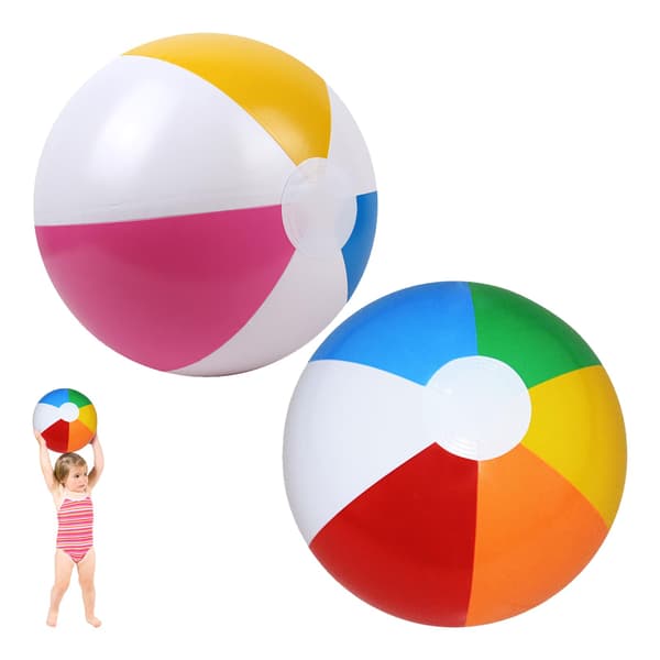 Set med 2 uppblåsbara poolbollar, barnbollar, uppblåsbara badbollar, stora badbollar 40 cm, uppblåsbara vattenbollar, poolleksaker, fester