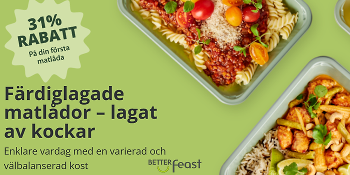 Få 31% rabatt på din första matlåda!