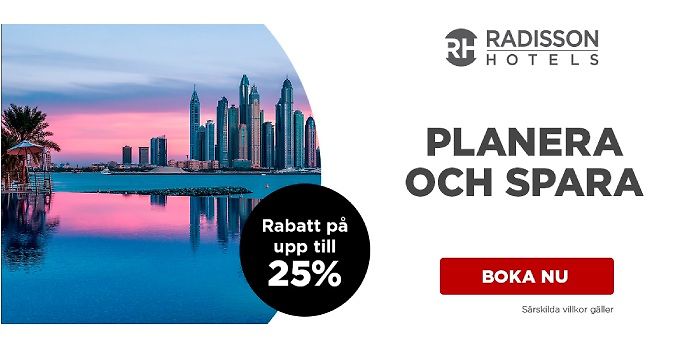 Upp till 25% hos Radisson Hotels