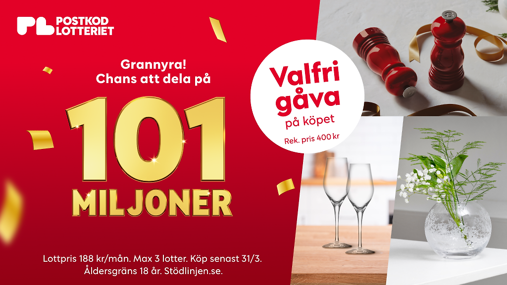 Chans att få dela på 101 miljoner.