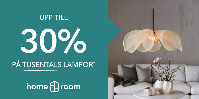 Upp till 30% rabatt på lampor!