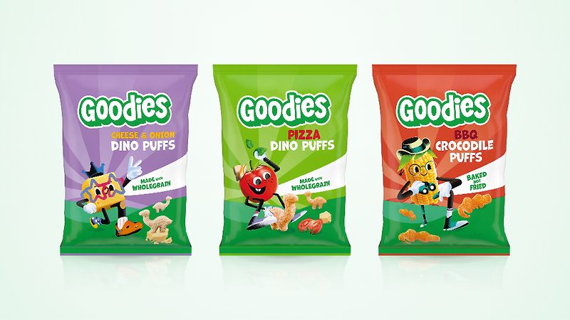 Goodies Dino & Crocodile Puffs - valfri smak - 30 g