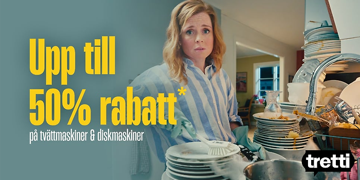 Upp till 50% rabatt på tvätt- & diskmaskiner!