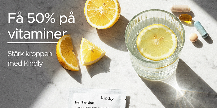 50% rabatt på alla vitaminer från Kindly