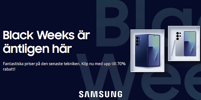 Upp till 70% rabatt hos Samsung!