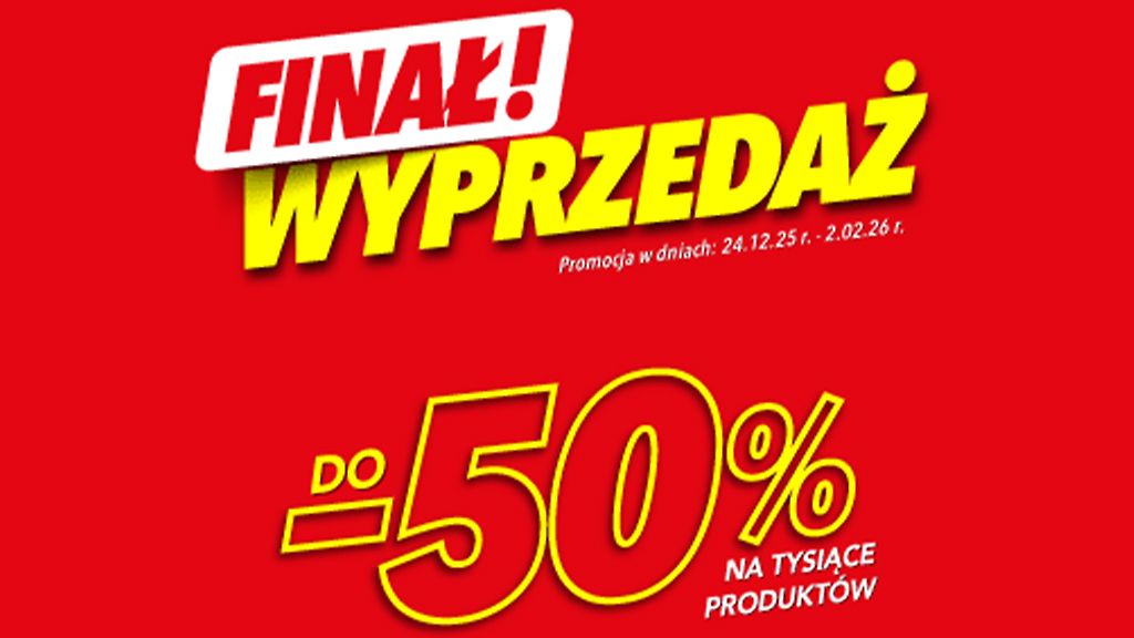 Wyprzedaż do -50%