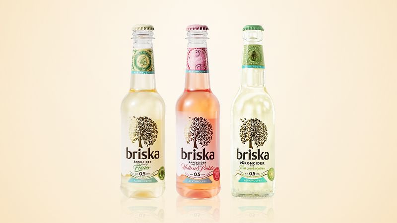 Briska Alkoholfri Cider - Hallon&Vinbär, Päron eller Fläder