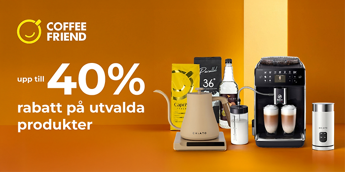 40% på utvalda kaffeprodukter