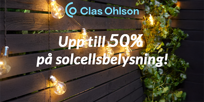 Upp till 50% på solcellsbelysning!