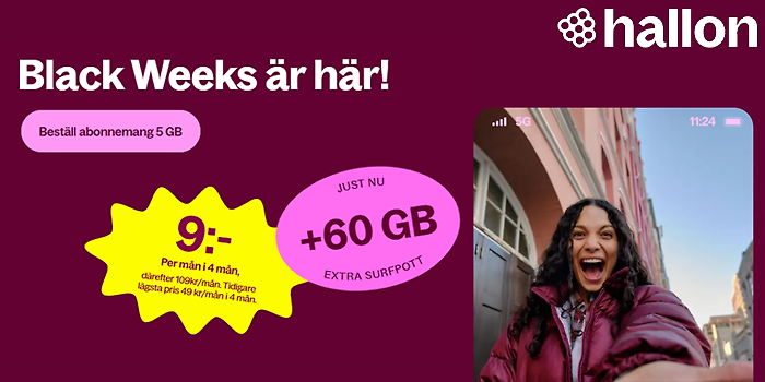 9 kr/mån + 60 GB!