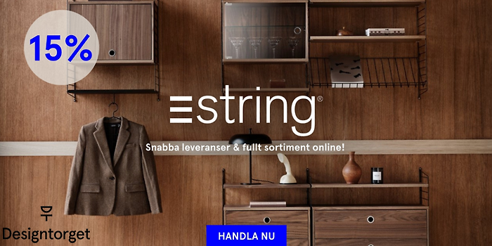15% på stilrena stringhyllsystem!