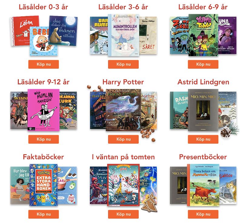 Julböcker till barnen från Bokus