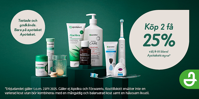 Köp 2, få 25% hos Apoteket